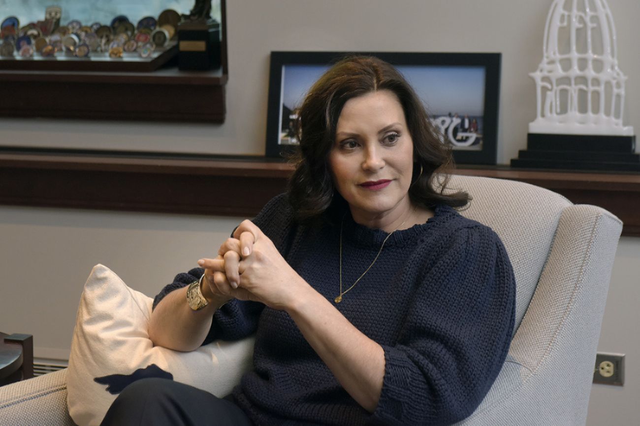 Gov. Gretchen Whitmer in her office